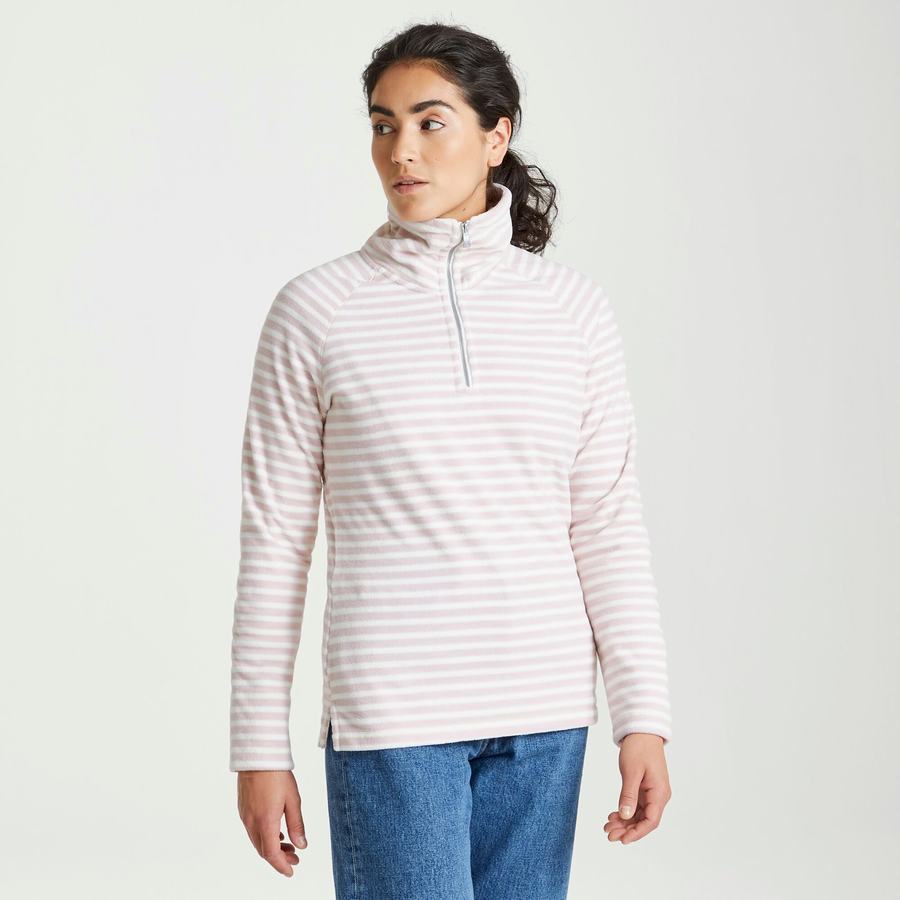 Purple Stripes Craghoppers Natalia Half Zip Women's Sweaters | PRS6273XO