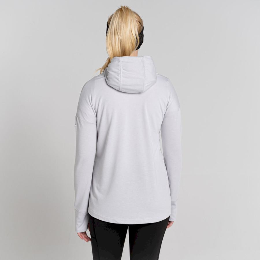 Silver Craghoppers Serrow Hooded Long Sleeved Women's T-Shirts | TZA676WN