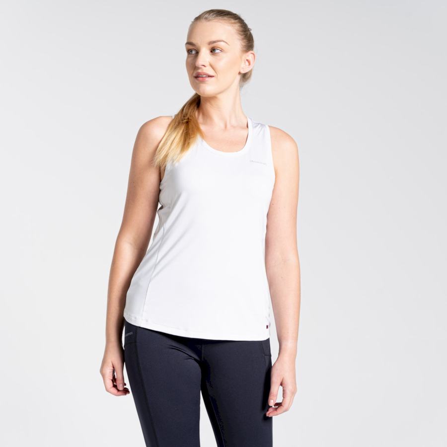 White Craghoppers Aliso Vest Top Women's T-Shirts | BBW8795RU