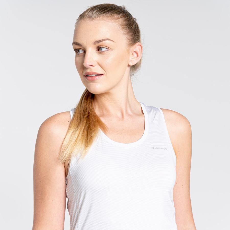 White Craghoppers Aliso Vest Top Women's T-Shirts | BBW8795RU