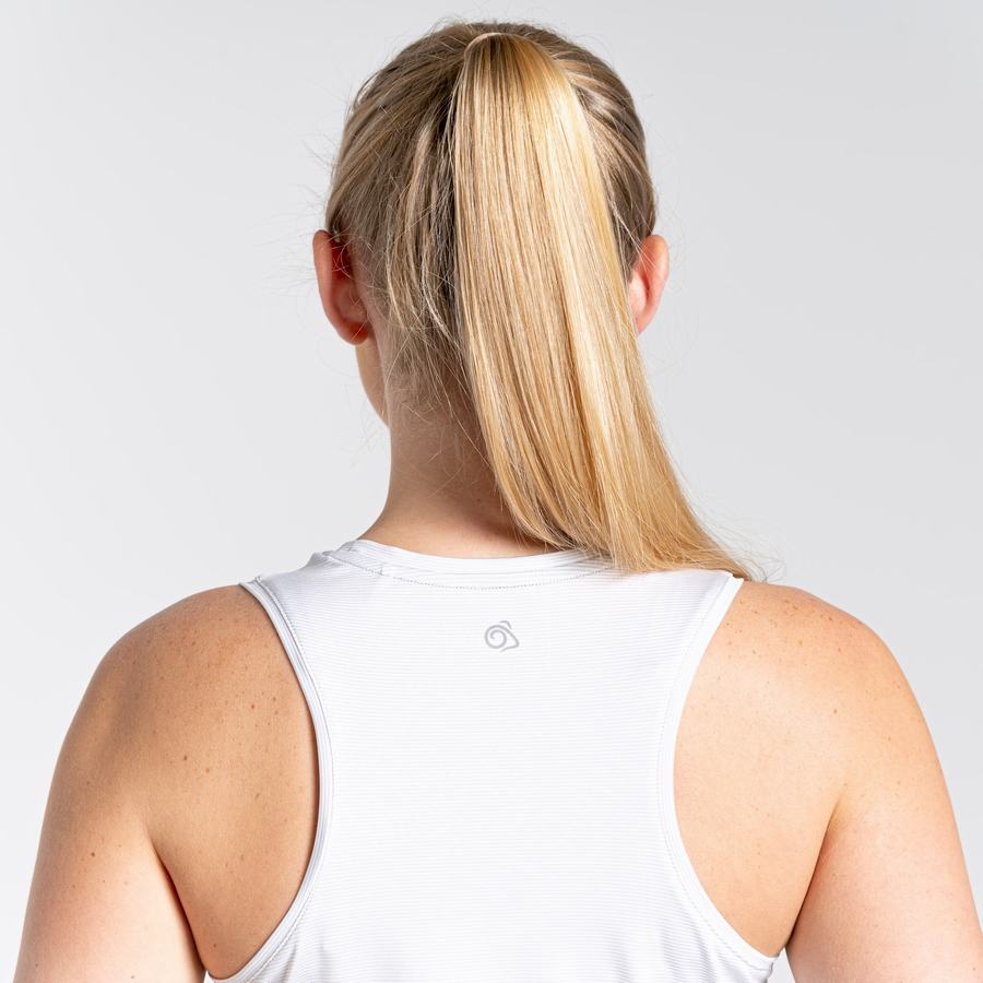 White Craghoppers Aliso Vest Top Women's T-Shirts | BBW8795RU