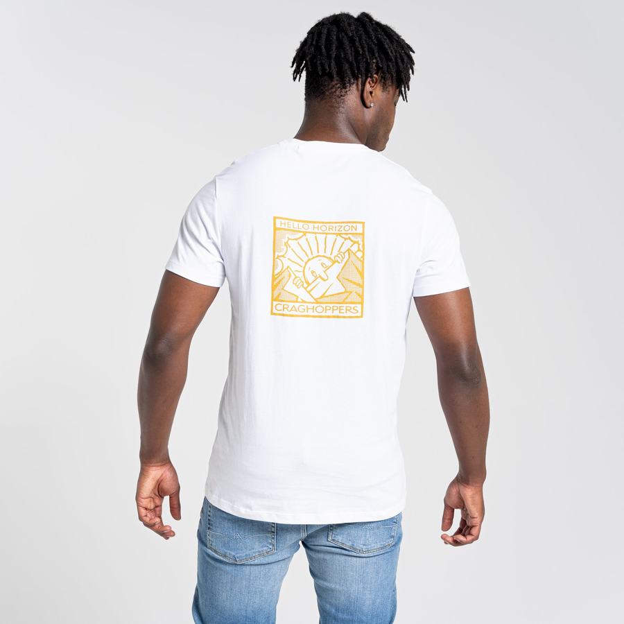 White Craghoppers Lugo Short Sleeved Men's T-Shirts | ALH1089RW