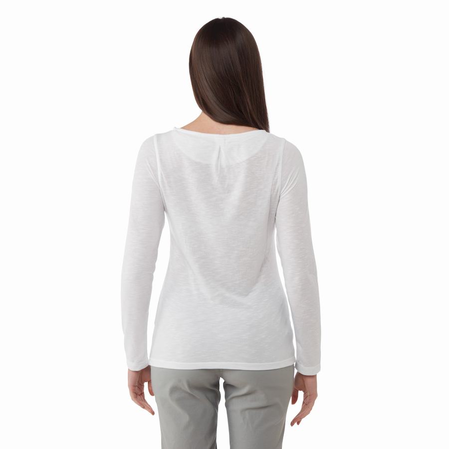 White Craghoppers NosiLife Erin Long Sleeved Women's T-Shirts | CNI828ZJ