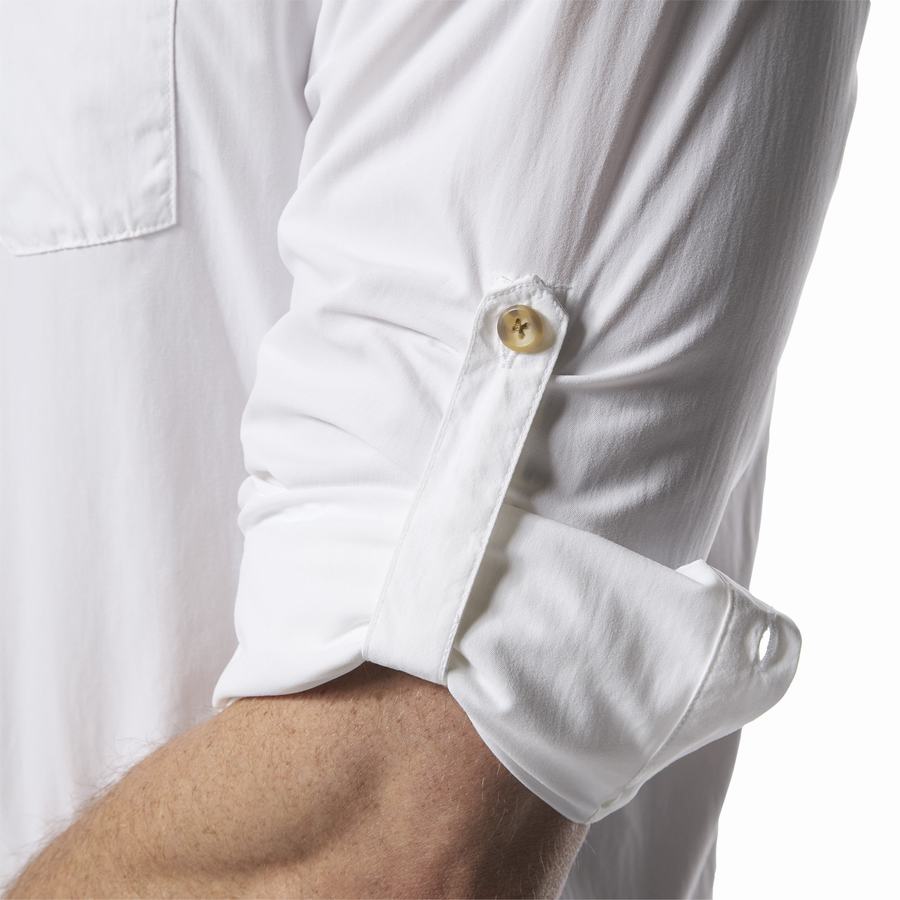 White Craghoppers NosiLife Nuoro Long Sleeved Men's Shirts | OFD10072EA