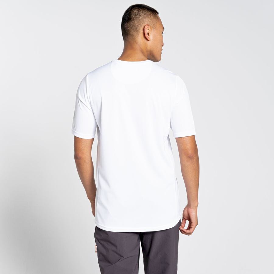 White Craghoppers NosiLife Pro Active Short Sleeved Men's T-Shirts | FFU6363WT