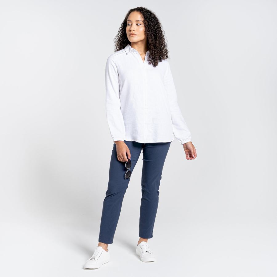 White Craghoppers Nosibotanical Bralio Women's Shirts | THK9483JI