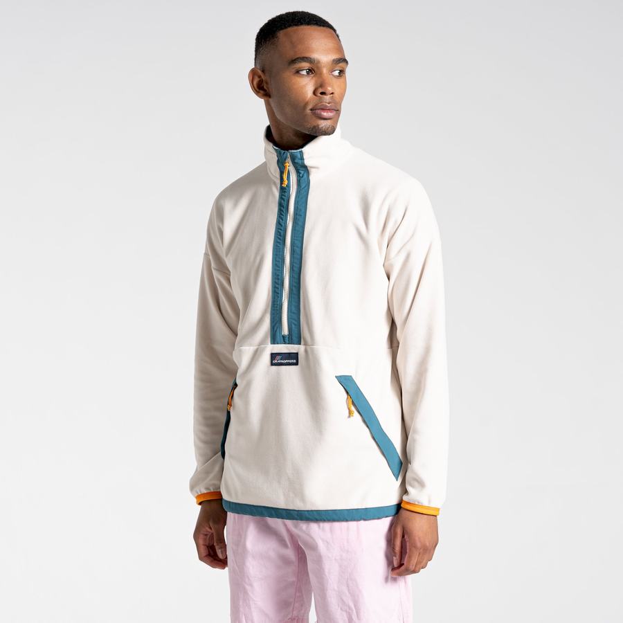 White Craghoppers Welwood Half Zip Men's Sweaters | VMD8628QG