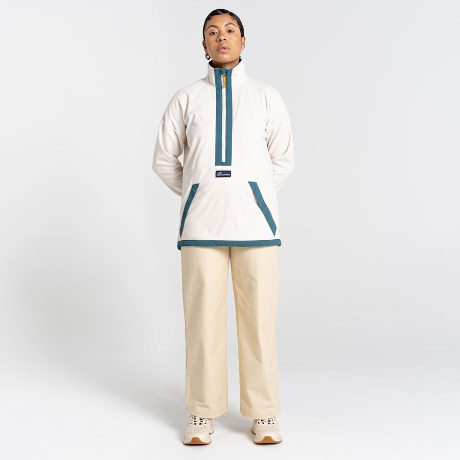 White Craghoppers Welwood Half Zip Women's Sweaters | PKF9197QZ