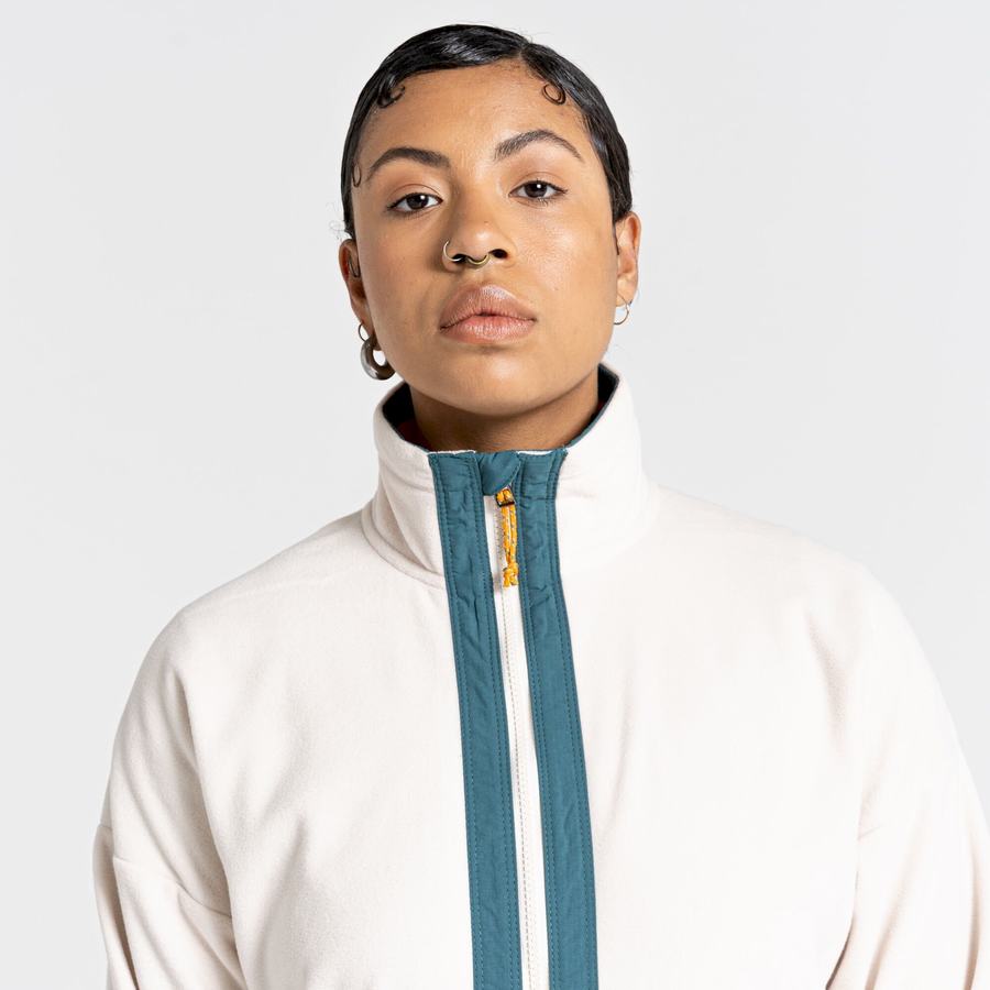 White Craghoppers Welwood Half Zip Women's Sweaters | PKF9197QZ