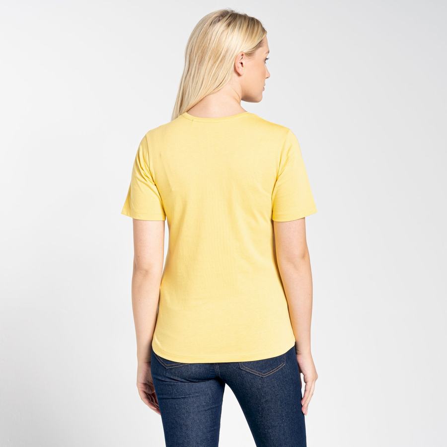 Yellow Craghoppers Ally Short Sleeved Women's T-Shirts | UIH8046TW