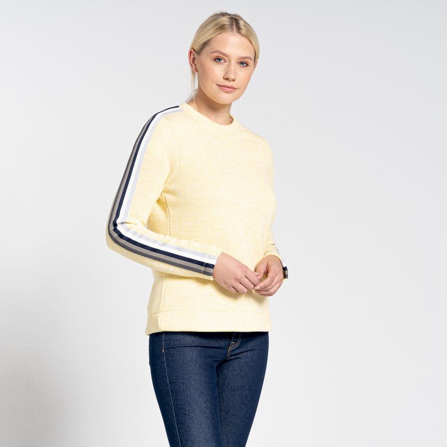 Yellow Craghoppers Pinalla Crew Neck Women's Sweatshirts | ZOP367JJ