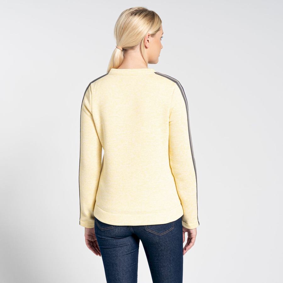 Yellow Craghoppers Pinalla Crew Neck Women's Sweatshirts | ZOP367JJ