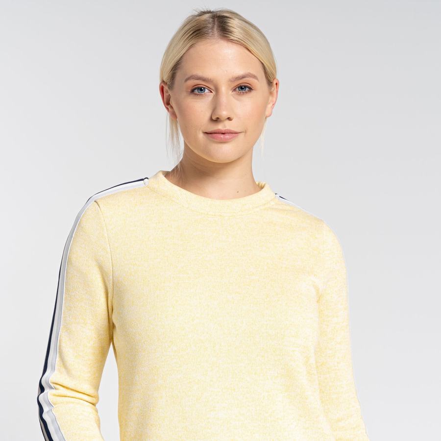 Yellow Craghoppers Pinalla Crew Neck Women's Sweatshirts | ZOP367JJ