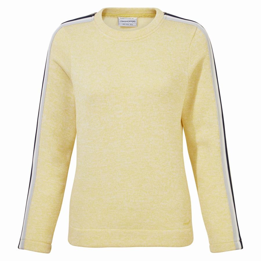 Yellow Craghoppers Pinalla Crew Neck Women's Sweatshirts | ZOP367JJ