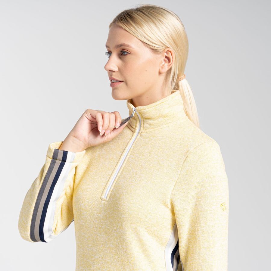 Yellow Craghoppers Pinalla Half Zip Women's Sweaters | NBG4567CW